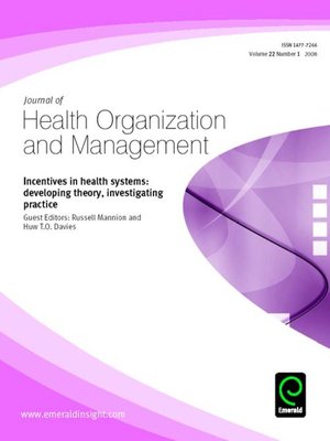 cover image of Journal of Health Organization and Management, Volume 22, Issue 1